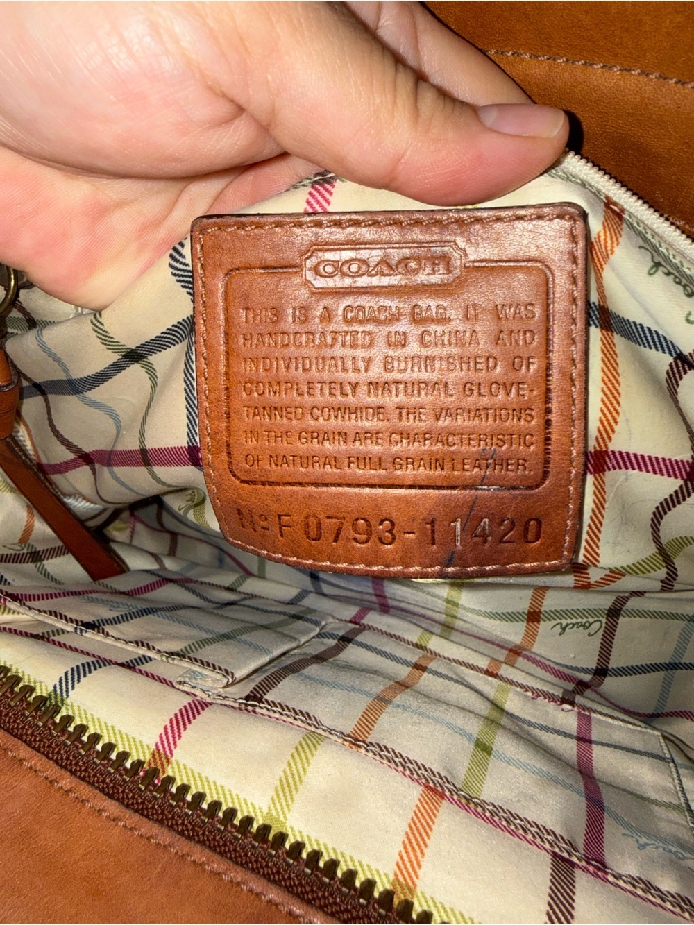 Coach Bleecker Tattersall Whipstitched Hand Bag - Picture 12 of 13